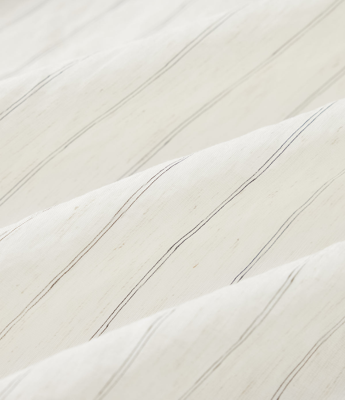 Long Sleeve Stripe Work Linen-Blend Shirt — Ivory Mist — view 8