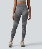 OneForm Seamless Flow High Waisted Heather Yoga Leggings — Volcano Marl — view 2