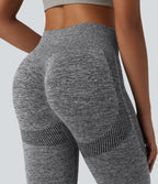 OneForm Seamless Flow High Waisted Heather Yoga Leggings — Volcano Marl — view 4