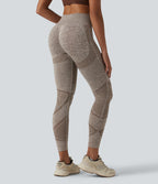 OneForm Seamless Flow High Waisted Heather Yoga Leggings — Sahara Marl — view 7