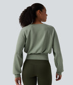 SpacerTek Round Neck Long Sleeve Casual Sweatshirt — Asparagus — view 2