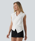 Sleeveless Wrapped Work Shirt — White — view 3