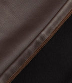 High Waisted Tummy Control Stretchy PU Fleece Flare Casual Trousers with Pockets — Hot Fudge — view 8