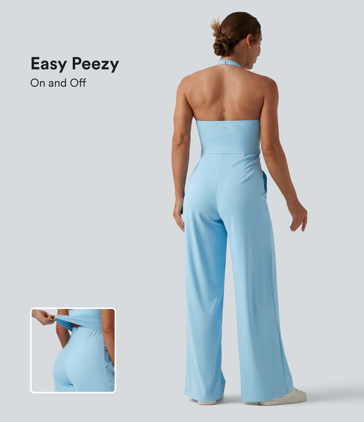 Airy Halter InstantCool Casual Jumpsuit with Pockets-Edition — Spun Sugar — view 1