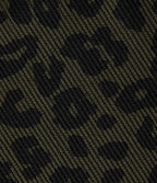 High Waisted Leopard Print Casual Bermuda Shorts with Pockets — Olive Noir — view 7