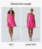 Airy 2-in-1 InstantCool Mini Dance Active Dress with Pockets-Edition-Longer Length — Fuchsia Fedora — view 2