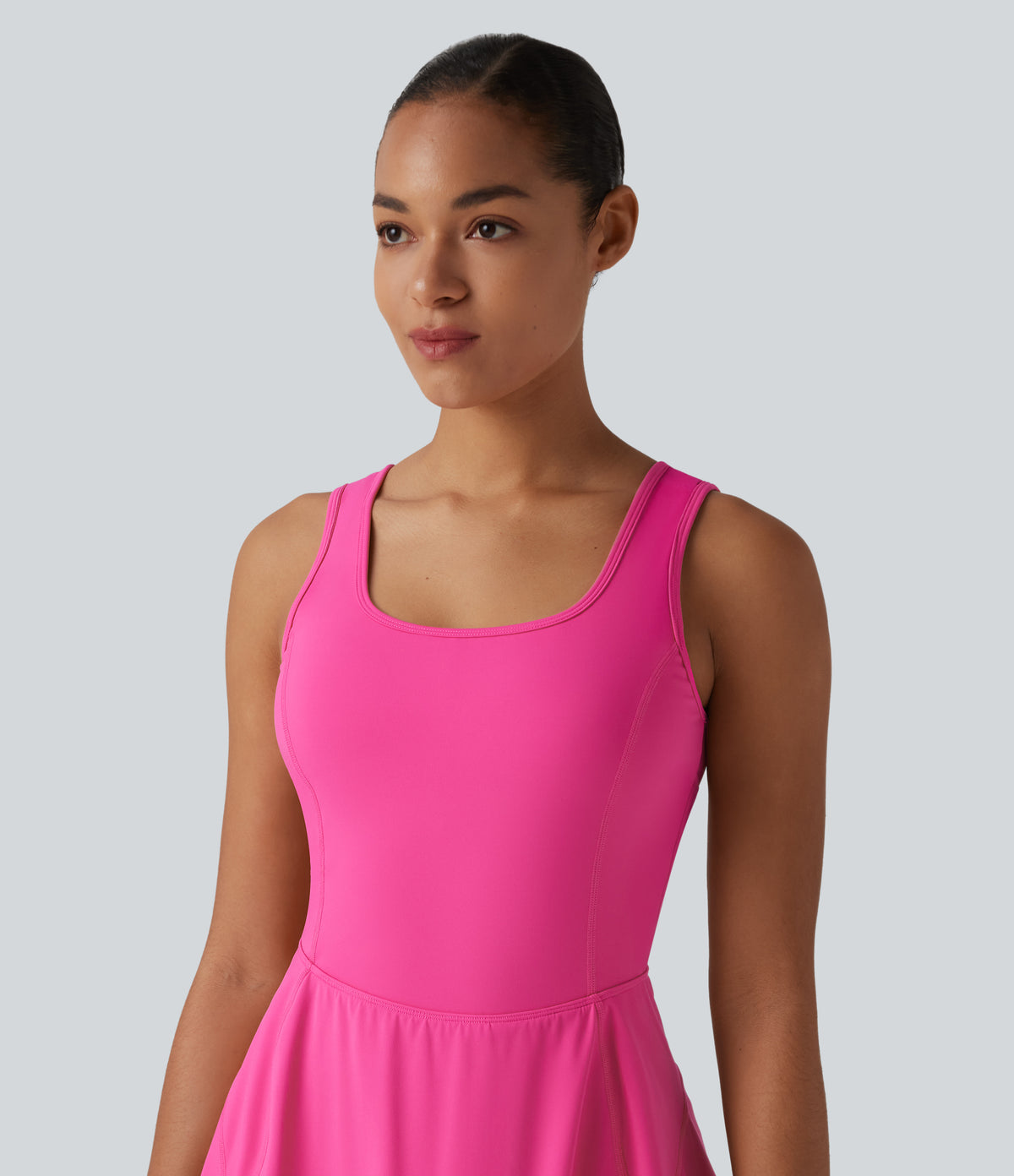Airy 2-in-1 InstantCool Mini Dance Active Dress with Pockets-Edition-Longer Length — Fuchsia Fedora — view 5