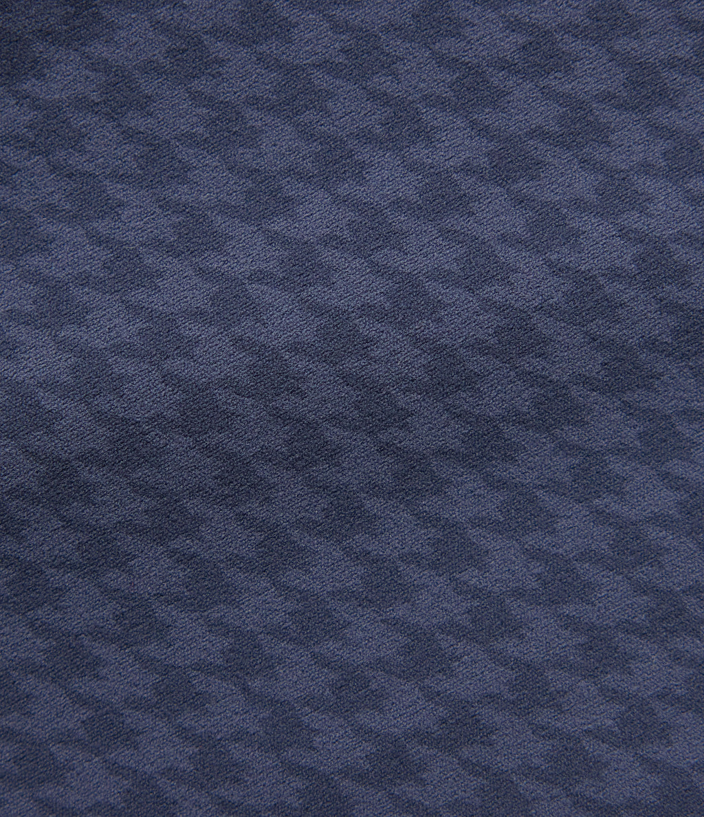 High Waisted Drawstring Houndstooth Tapered Yoga Leggings with Pockets — Midnight Navy Houndstooth — view 7