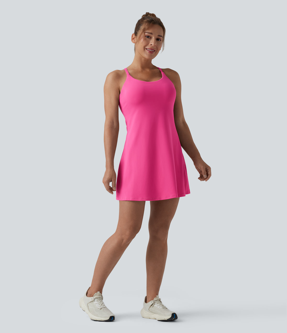 Plush Backless Active Dress-Edition DD-F — Fuchsia Purple — view 7