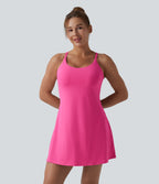 Plush Backless Active Dress-Edition DD-F — Fuchsia Purple — view 3