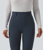 High Waisted Bootcut Casual Leggings with Pockets — Carbon — view 4