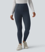 High Waisted Casual Leggings with Pockets — Carbon — view 3