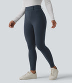 High Waisted Casual Leggings with Pockets — Carbon — view 4