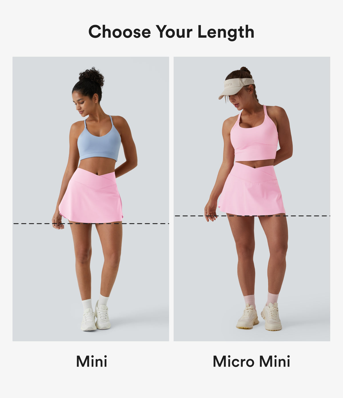 Airy High Waisted Crossover 2-in-1 Micro Mini Tennis Skirt with Pocket — Nosegay — view 2