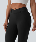 High Waisted Tummy Control Butt Lifting Training Leggings with Pockets — Black — view 8