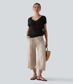 V Neck Short Sleeve Jumper — Black — view 5