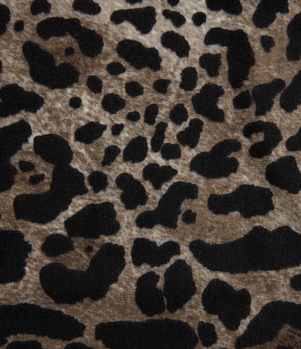 Deep V-neck Racerback Leopard Print Casual Tank Top — Beige and Brown Leopard — view 7