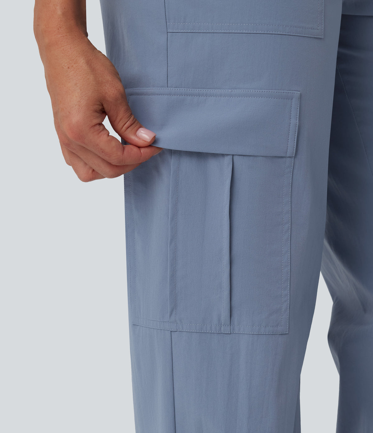 High Waisted Straight Leg Casual Trousers with Pockets — Troposphere — view 5