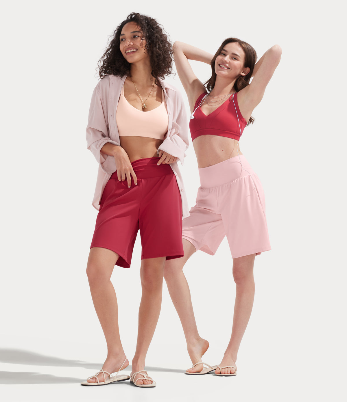Airy Super High Waisted 2-in-1 InstantCool Yoga Shorts 9" with Pockets — Winterberry — view 2