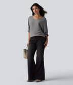 Wrinkle Recovery V Neck Long Sleeve Work Blouse — Griffin — view 6