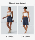 Airy High Waisted Pockets InstantCool Yoga Shorts 5'' — Mood Indigo — view 2