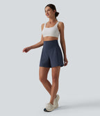Airy High Waisted Pockets InstantCool Yoga Shorts 5'' — Mood Indigo — view 7