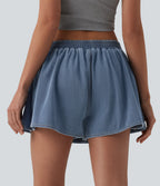 Mid Rise A-ine Denim Casual Skort — Malibu Blue Denim — view 2