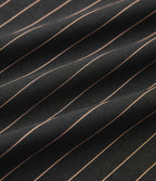 Boat Neck Sleeveless Tie Side Cool Touch Stripe Work Jumpsuit with Pockets-Edition — Black Brown Black Pinstripe — view 8