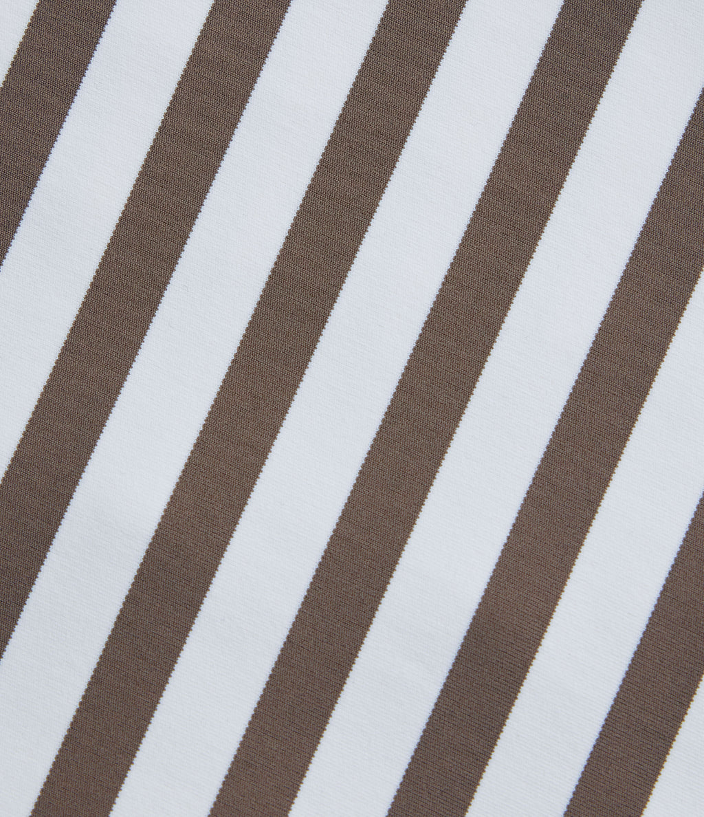 High Waisted Drawstring Stripe Yoga Leggings with Pockets — Café Mocha — view 8