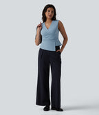 V Neck Sleeveless Work Blouse — Angel Falls — view 5