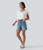 V Neck Sleeveless Casual Top — Jasmine White — view 6