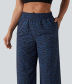 Mid Rise Leopard Print Dance Trousers with Pockets — Midnight Leopard — view 6