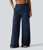 Mid Rise Leopard Print Dance Trousers with Pockets — Midnight Leopard — view 2