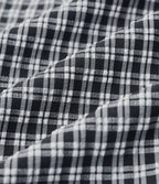 Mid Rise Drawstring Straight Leg Gingham Casual Trousers with Pockets — Monochrome Check — view 7
