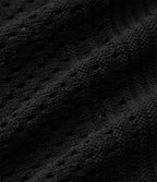 V-neck Batwing Short Sleeve Resort Crochet Jumper — Black — view 7