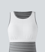 Round Neck Sleeveless Bodycon Stripe Midi Casual Dress — Ashridge Stripe — view 6