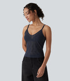 Sheer Lace Floral Tank Top — Mood Indigo — view 4