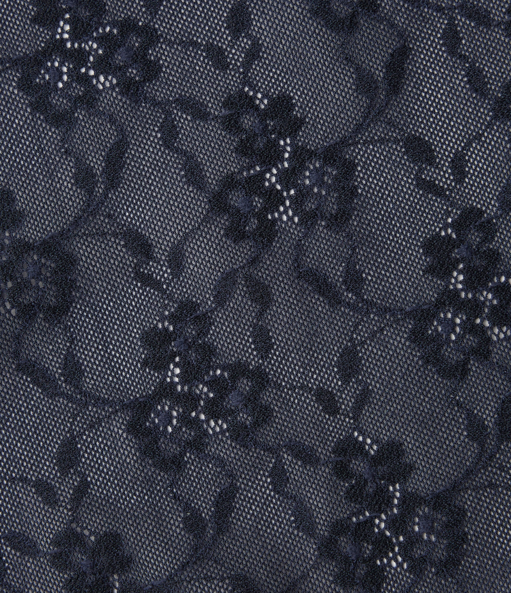 Sheer Lace Floral Tank Top — Mood Indigo — view 8