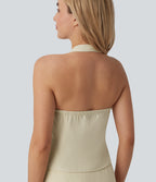 Halter Casual Linen-Blend Tank Top — Desert Veil — view 4