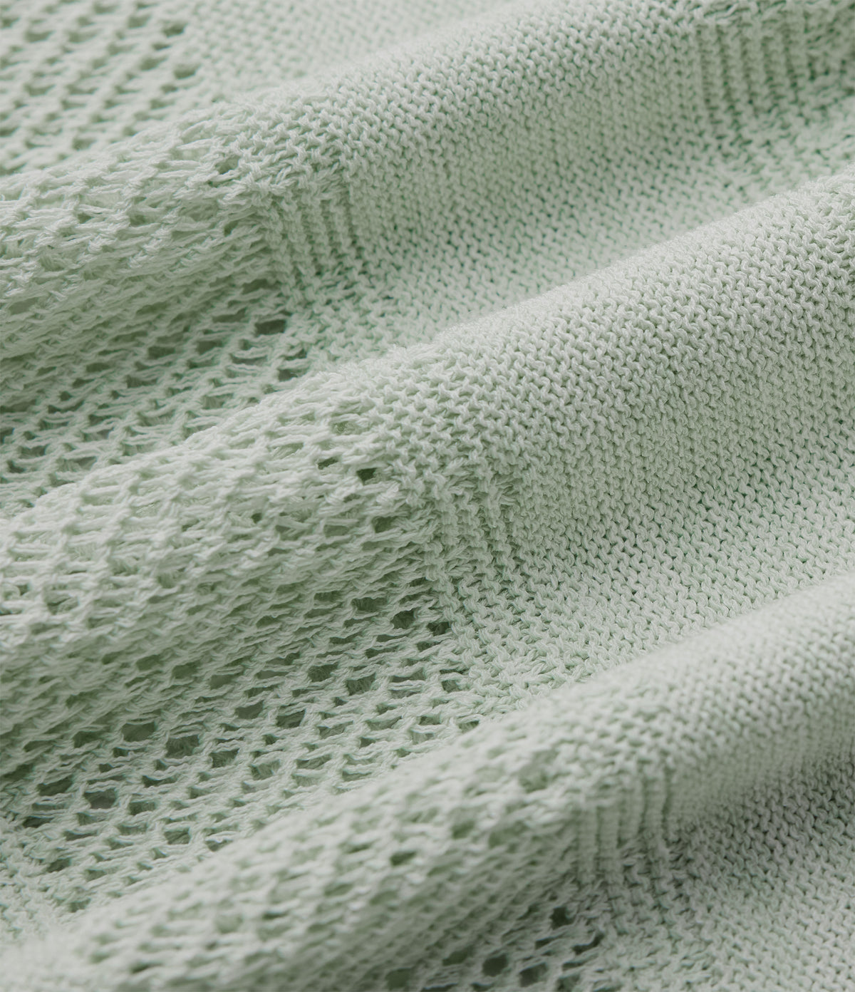 Round Neck Short Sleeve Crochet Work Jumper — Mineral Gray — view 7