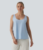U Neck Casual Cotton Tank Top-Front and Back Wearable — Skyride — view 5