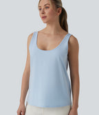 U Neck Casual Cotton Tank Top-Front and Back Wearable — Skyride — view 6