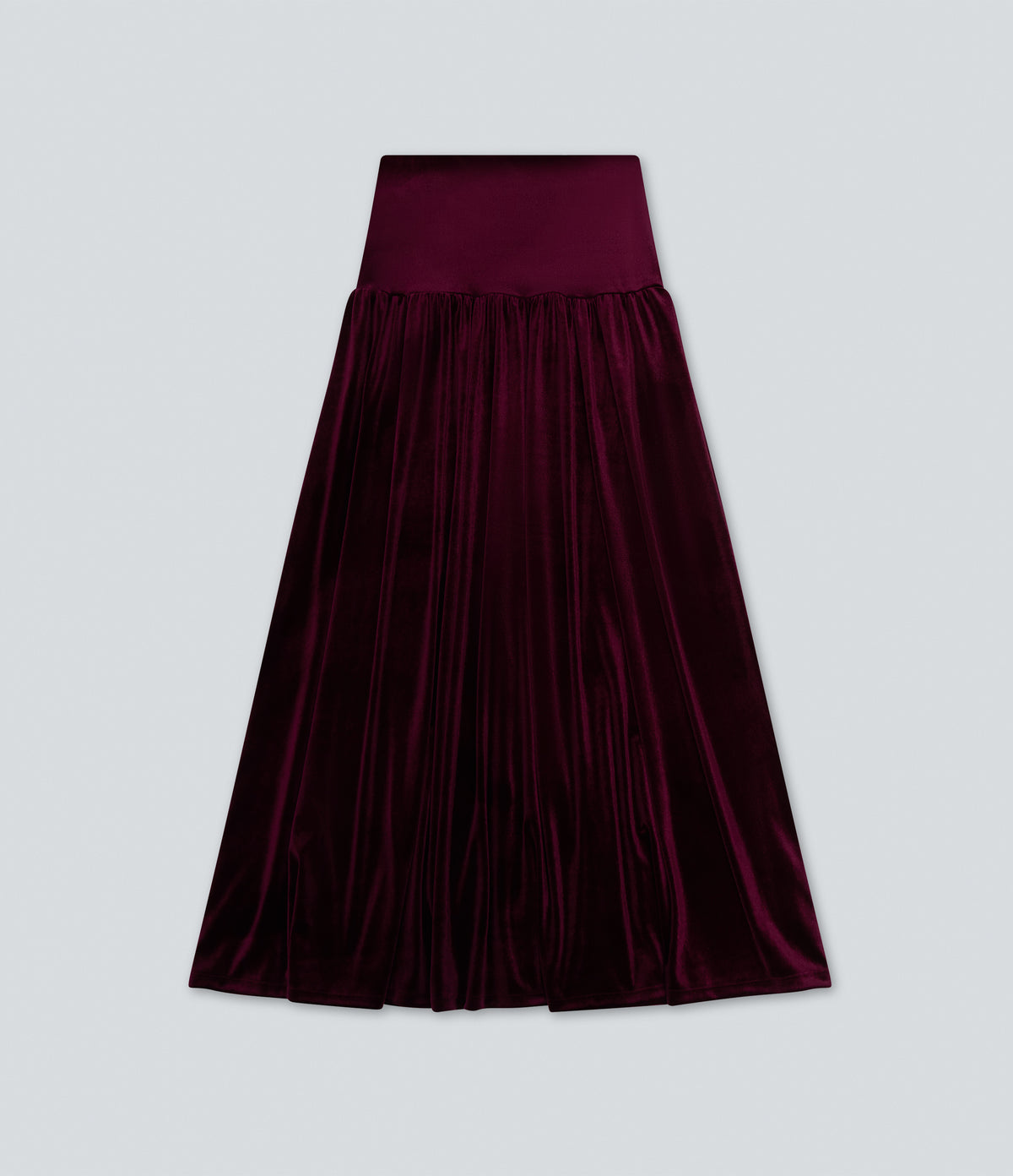 High Waisted Maxi Velvet Casual A-line Skirt — Dusky purple — view 8