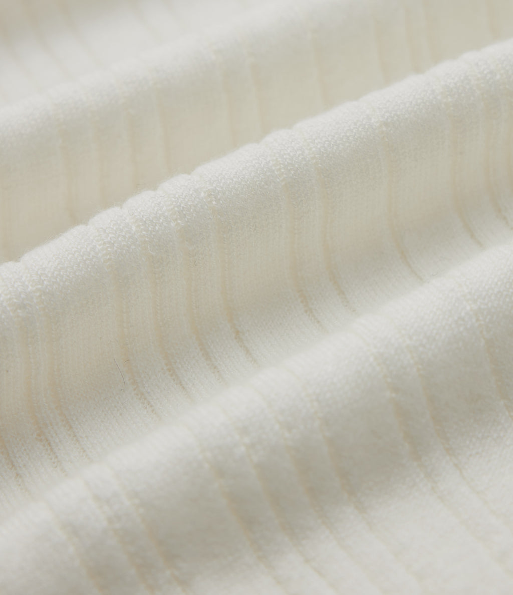 V Neck Short Sleeve Wool-Blend Casual Jumper — Snowfall — view 6