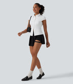 Short Sleeve Wrinkle-resistant Quick Dry Casual Shirt — White — view 6