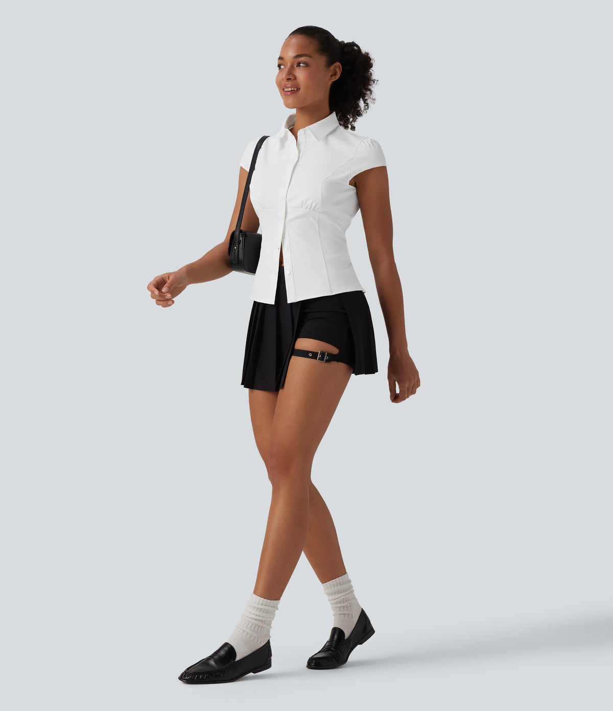 Short Sleeve Wrinkle-resistant Quick Dry Casual Shirt — White — view 6