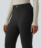 High Waisted Flare Work Trousers — Black — view 5
