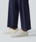 High Waisted Adjustable Hem Quick Dry InstantCool Casual Cargo Trousers with Pockets-UPF40+ — Peacoat — view 6