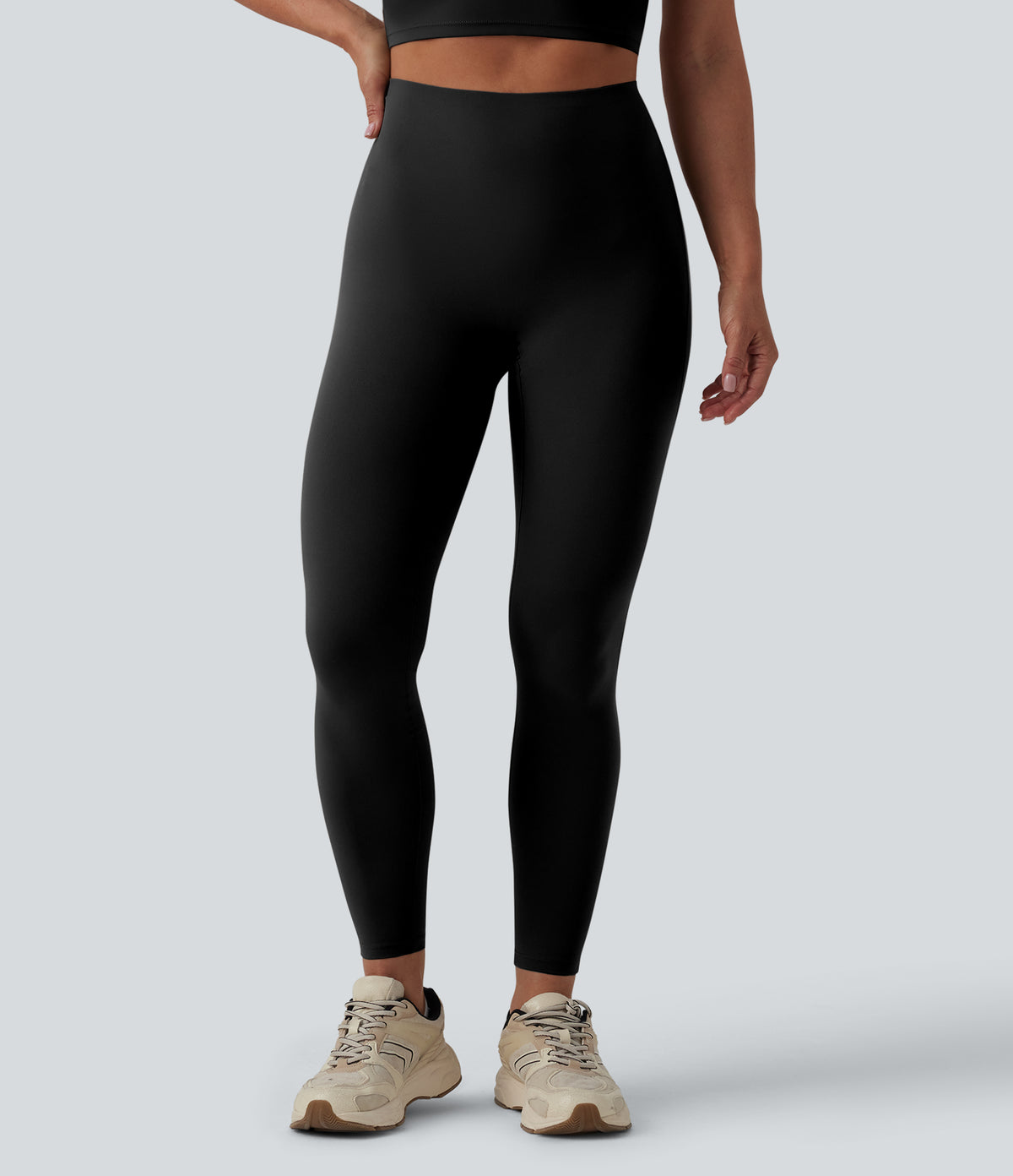 High waisted Yoga Leggings — Black — view 1