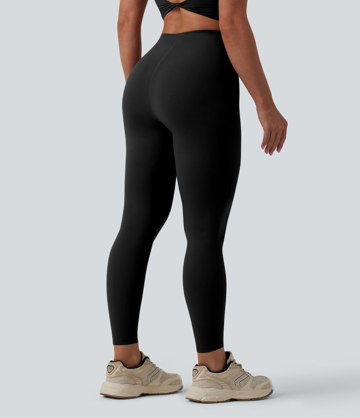 High waisted Yoga Leggings — Black — view 2
